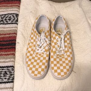 Yellow and white checkered vans